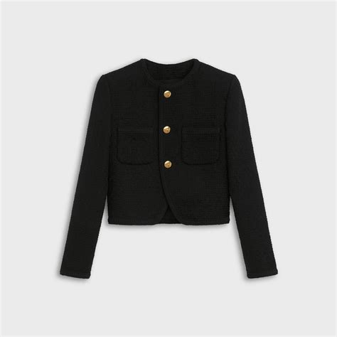 celine jacket chasseur|CELINE 'CHASSEUR' JACKET IN BOUCLÉ TWEED.